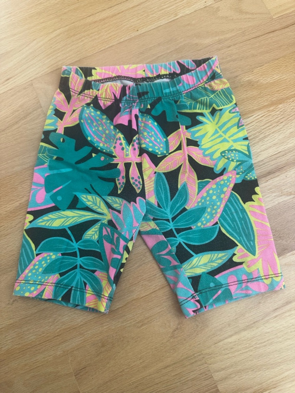 Cat & Jack Tropical Leaf Shorts in Teal Pink Yellow